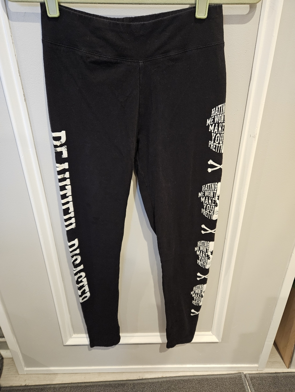 Beautiful Disaster black stretchy pants  medium. Hating Me Won't Make You Pretty